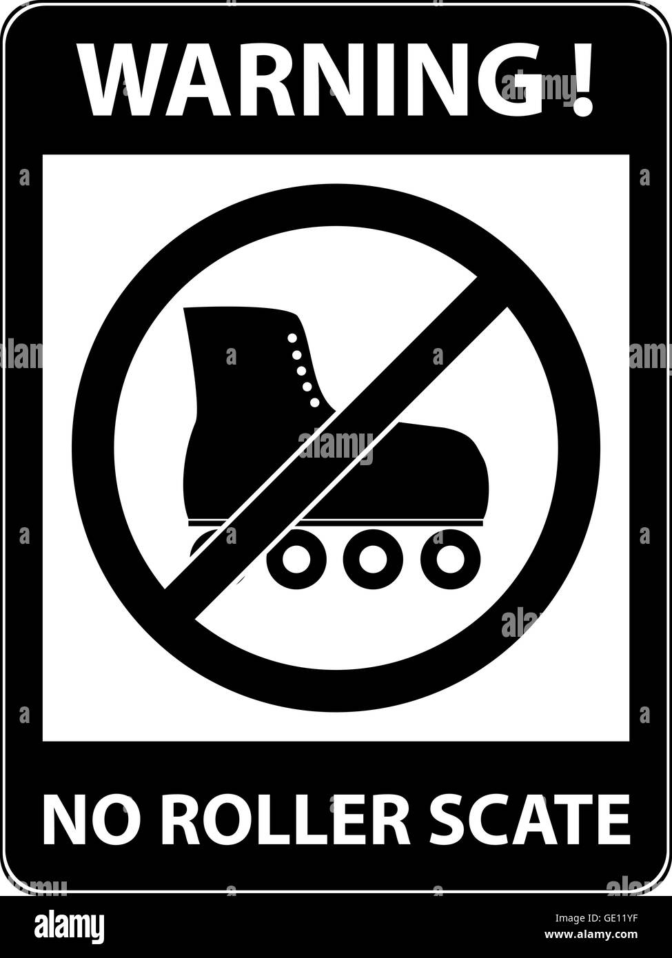 Keine Skate Rollschuh verboten Symbol. Vektor. Stock Vektor