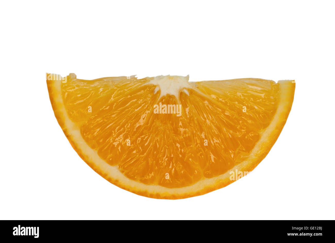 Orange isoliert auf weißem Hintergrund. Stockfoto