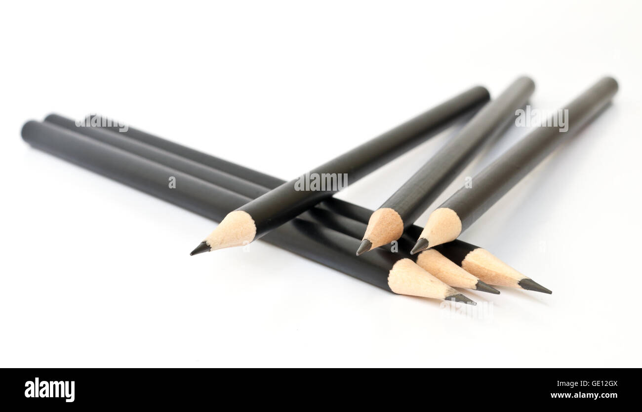 Schwarzer Stift isoliert auf weißem Hintergrund. Stockfoto