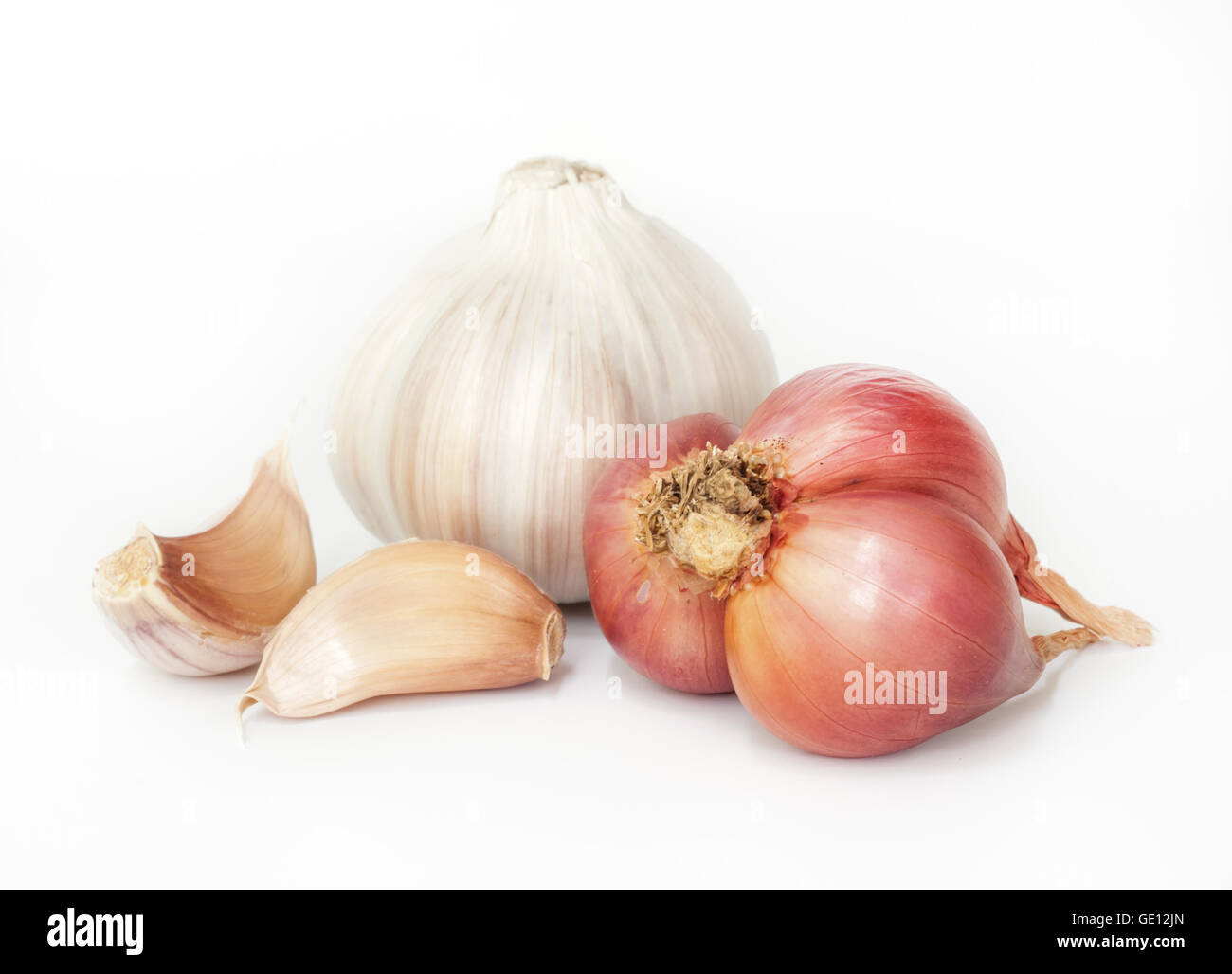 Knoblauch ist Gewürze in Lebensmittelzutaten.  Alternativmedizin, daß Herzerkrankungen reduziert. Stockfoto