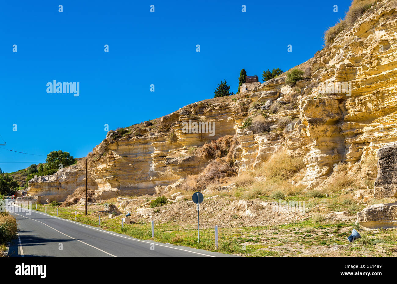 Straße, die antike Stadt Kourion - Zypern Stockfoto
