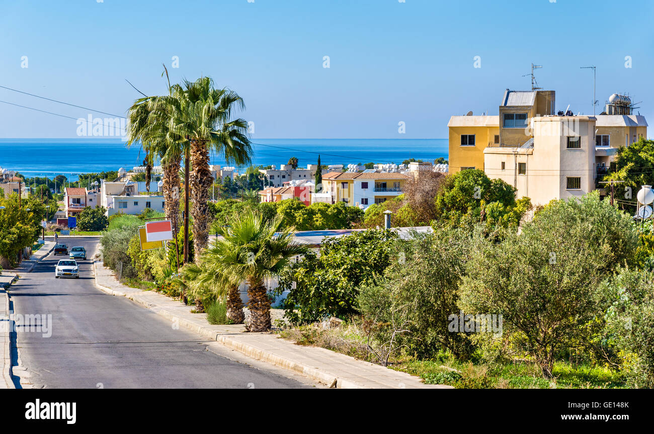 Straße zum Meer in Paphos - Zypern Stockfoto