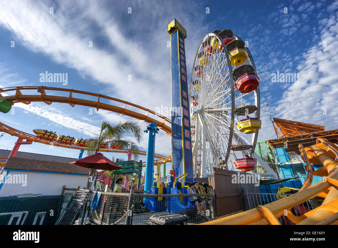 SANTA MONICA, USA – Juni 19: Der Vergnügungspark auf dem Santa Monica Pier, Los Angeles Kalifornien am 19. Juni 2016. Stockfoto