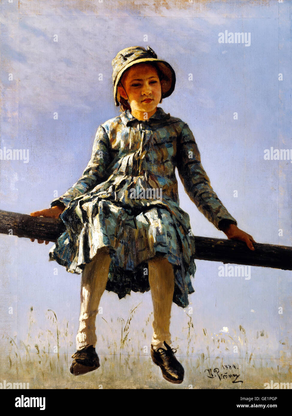 Ilja Repin, Libelle. Des Malers Tochter Portrait. 1884 Öl auf Leinwand. Tretjakow-Galerie, Moskau, Russland. Stockfoto