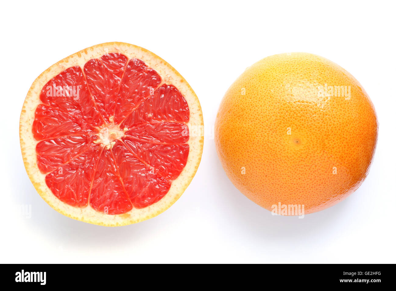 Rosa Grapefruit Scheibe isoliert #2 Stockfoto