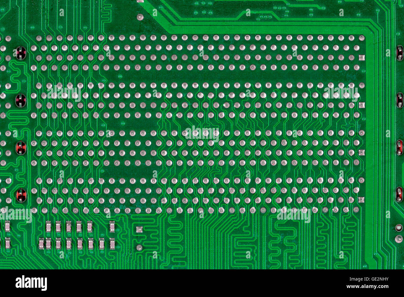 Grüne Leiterplatte, einen Hintergrund oder Textur Stockfoto