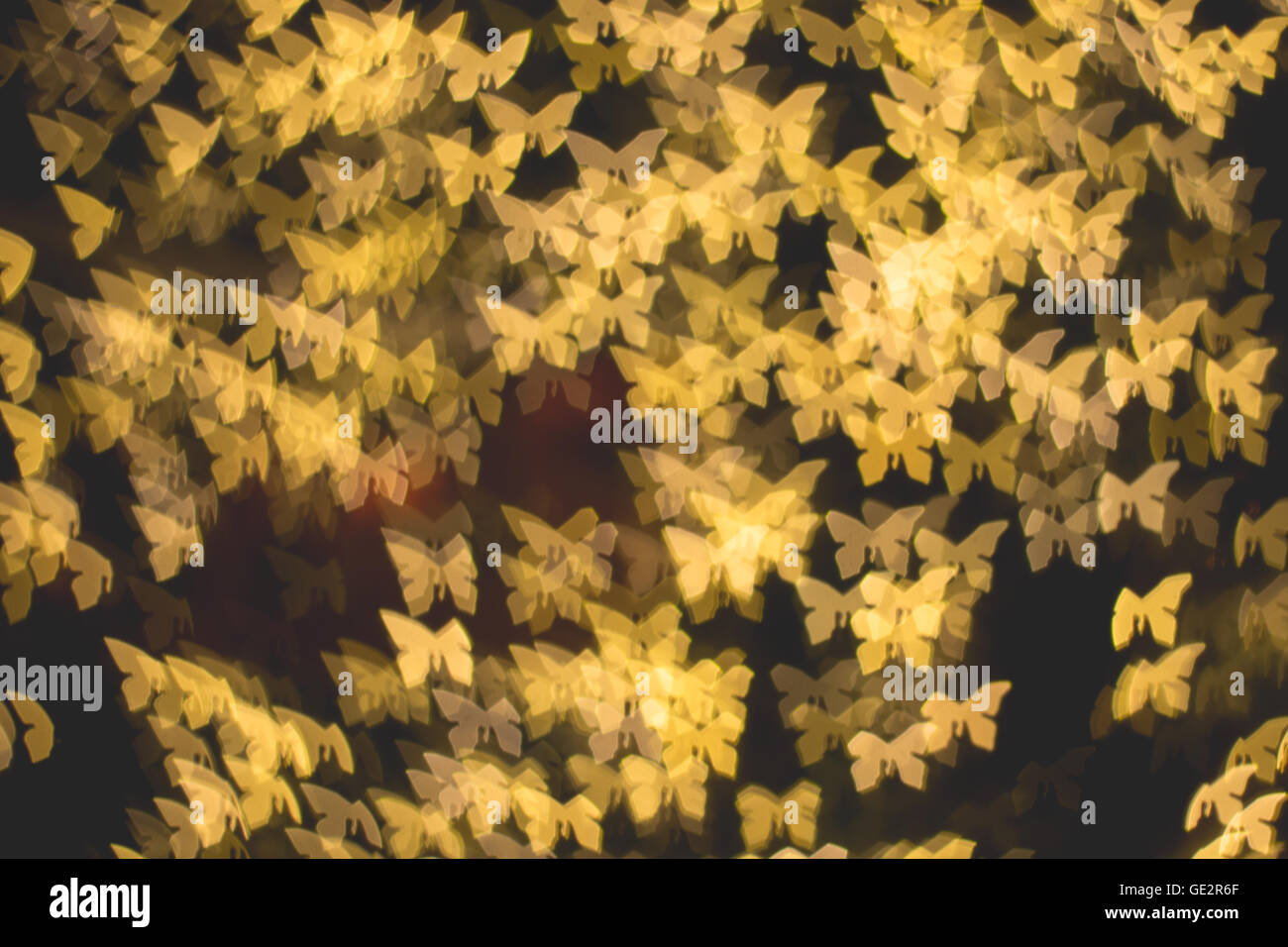 Frohes neues Jahr Karte, goldenen Schmetterling Hintergrund Stockfoto