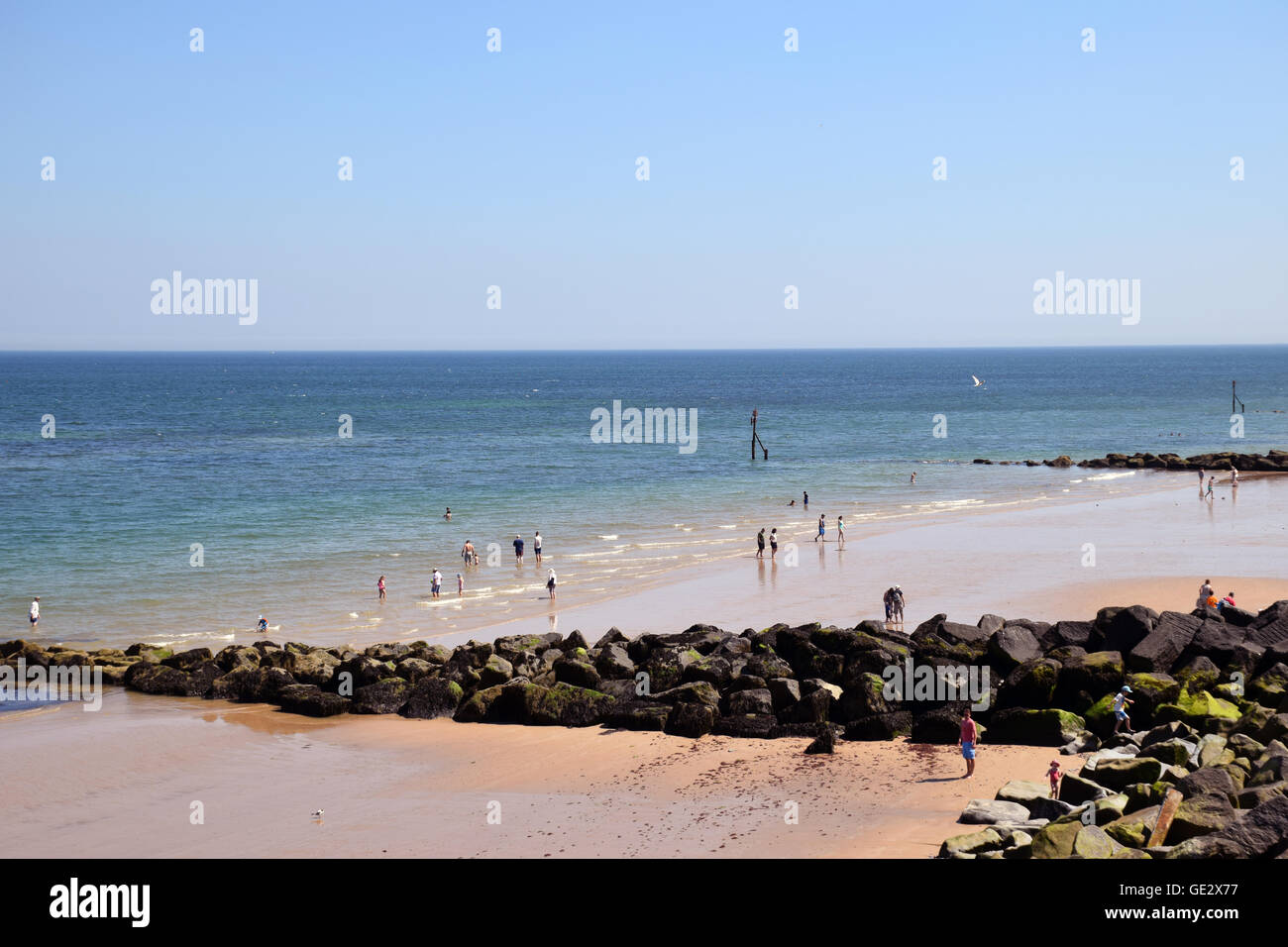 Sheringham, Norfolk, an einem der heißesten Tage im Sommer, Juli 2016, Vereinigten Königreich Stockfoto