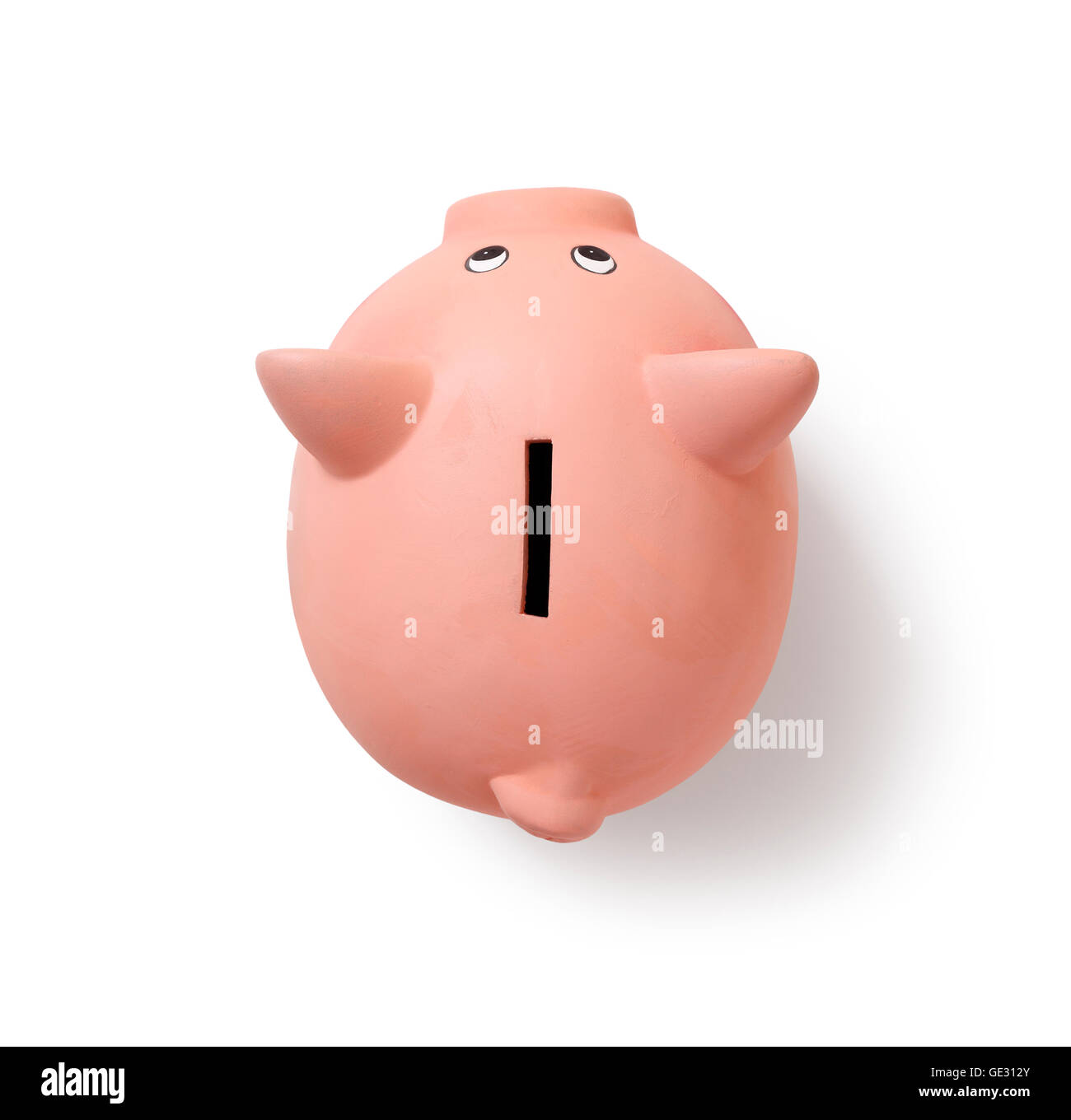 Piggy Bank direkt von oben Stockfoto