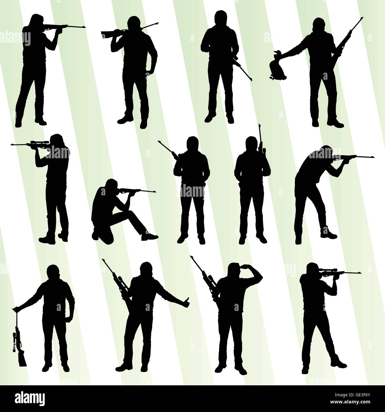 Militar Soldat Kniend Silhouette Vector Illustration Stock Vektorgrafik Alamy