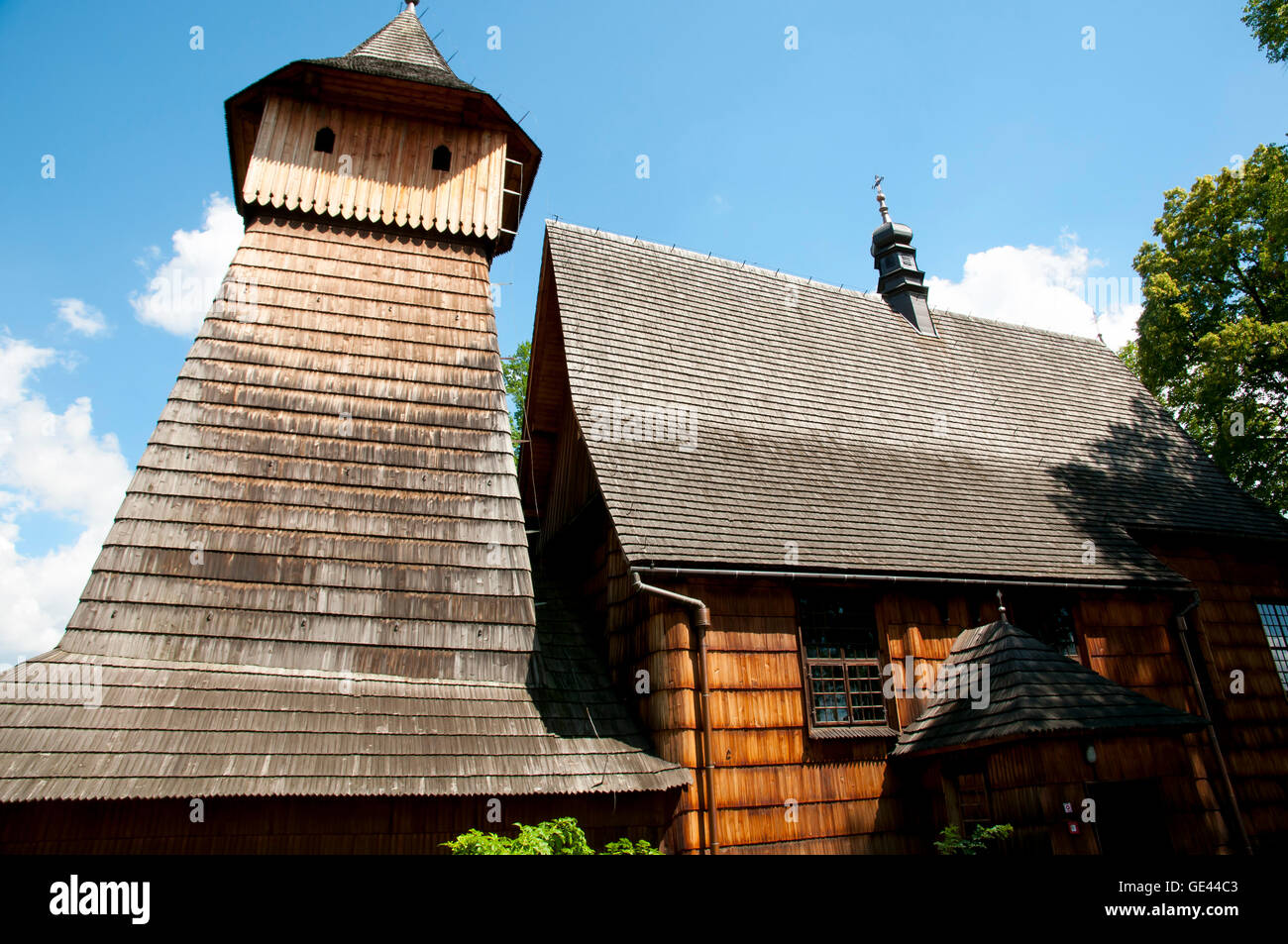 St. Michael Archangel Holzkirche - Binarowa - Polen Stockfoto