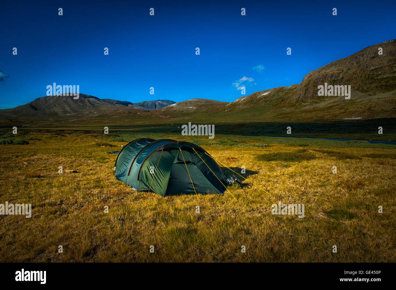 Camping im Nationalpark Dovrefjell/Sunndalsfjell Stockfoto