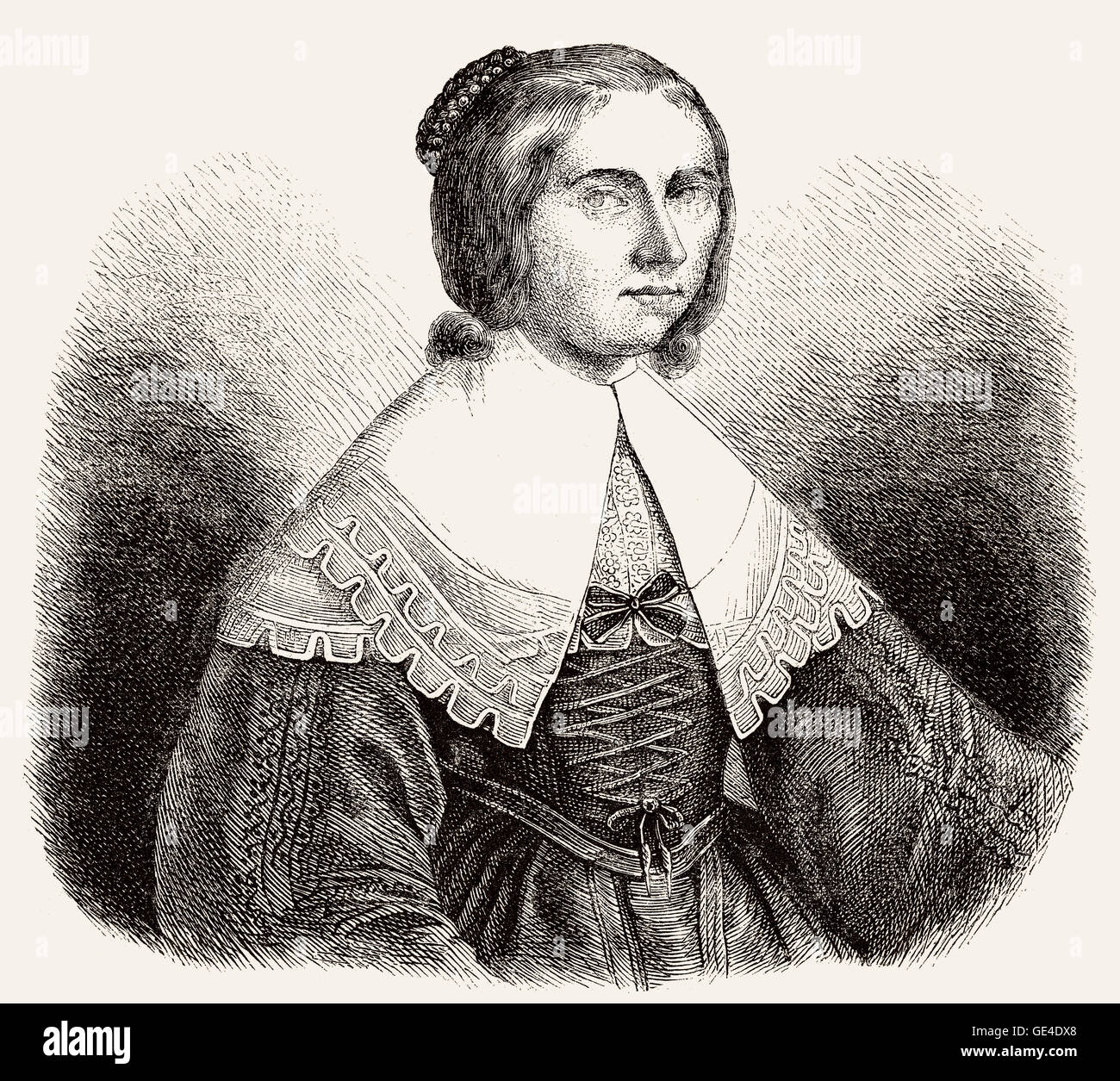 Anna Maria van Schurman, 1607-1678, ein deutschstämmiger niederländischer Maler, Kupferstecher, Dichter und Gelehrter Stockfoto