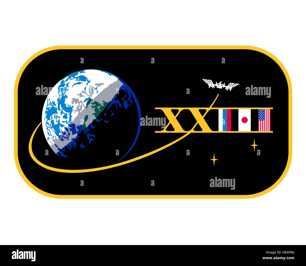 Die Sojus-Missionen TMA-17 und TMA-18, die im Dezember 2009 bzw. April 2010 starteten, brachten neue Astronauten zur Expedition 23, darunter Oleg Kotov, Soichi Noguchi, Timothy Creamer und andere. Die Internationale Raumstation (ISS) wird in einer Umlaufbahn über der Erde gezeigt, was den weiteren Übergang von der Montage zur vollen Nutzung markiert. Stockfoto