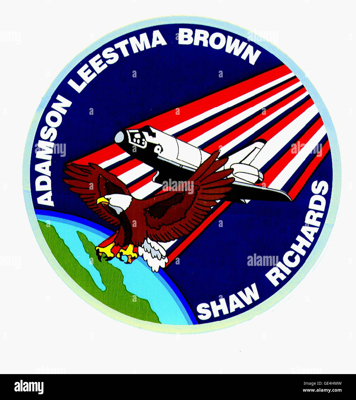 Start: 8. August 1989 Landung: 13. August 1989 Edwards Air Force Base, Cal Astronauten: Brewster H. Shaw Jr., Richard N. Richards, James C. Adamson, David C. Leestma und Mark N. Brown Space Shuttle: Columbia vierte Mission widmet sich das Verteidigungsministerium und Erstflug der Columbia seit Mission 61-C.  www.NASA.gov/mission pages/Shuttle/shuttlemissions/Archiv... (http://www.nasa.gov/mission pages/shuttle/shuttlemissions/archives/sts-28.html) Stockfoto