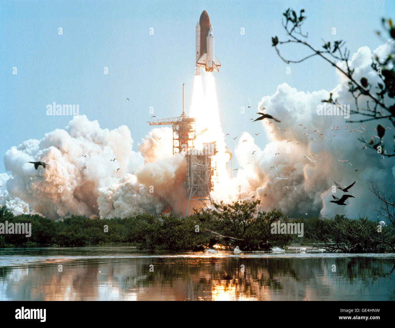 (27 Juni 1982) Space Shuttle Columbia Mission STS-4 vom Kennedy Space Center am 27. Juni 1982 ins Leben gerufen. Die Mission war der letzte Testflug für das Shuttle-Programm.   Bild-Nr.: S82-33288 Stockfoto