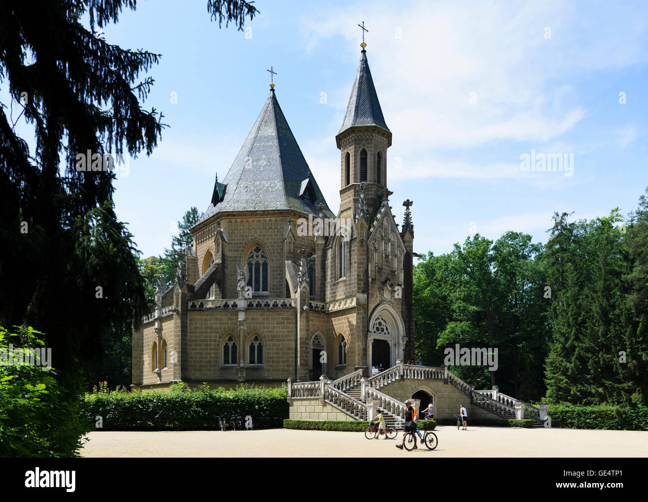 Trebon (Wittingau): neugotische Mausoleum der Familie Schwarzenberg, Jihocesky, Südböhmen, Tschechien, Südböhmen, Stockfoto
