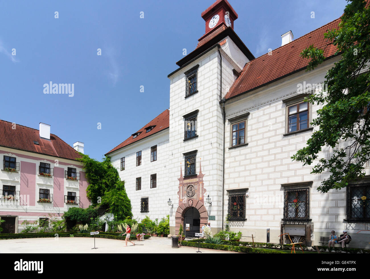 Trebon (Wittingau): Burg, Tschechische Republik, Jihocesky, Südböhmen, Südböhmen, Stockfoto