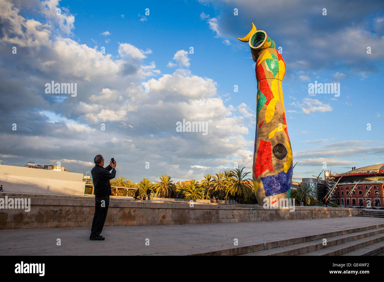 Dona I Ocell Skulptur von Joan Miró Joan Miró Park, Barcelona, Katalonien, Spanien. Stockfoto