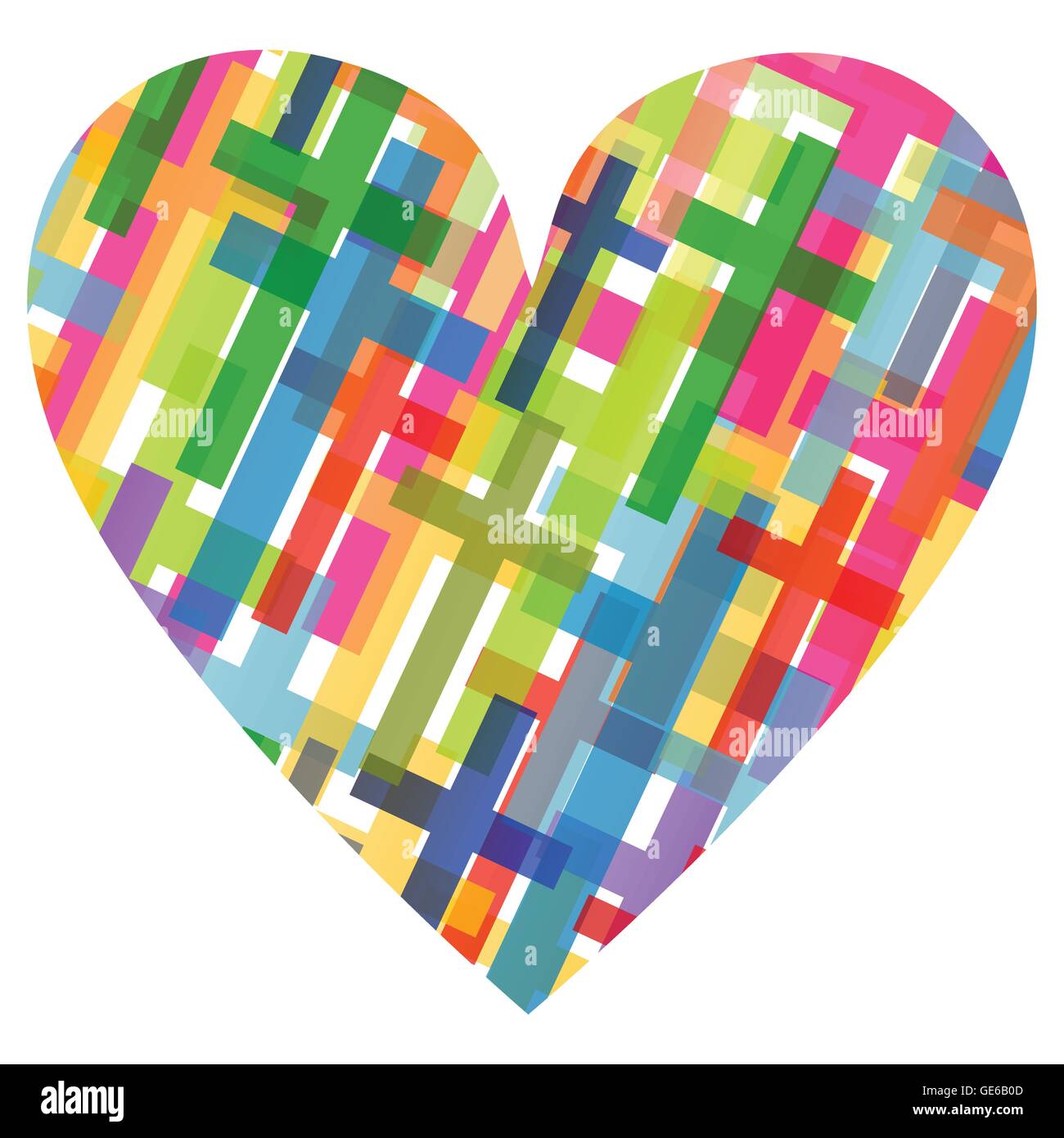 Das Christentum Religion Kreuz Mosaik Herzen Konzept abstrakten Hintergrund Illustration Vektor für poster Stock Vektor