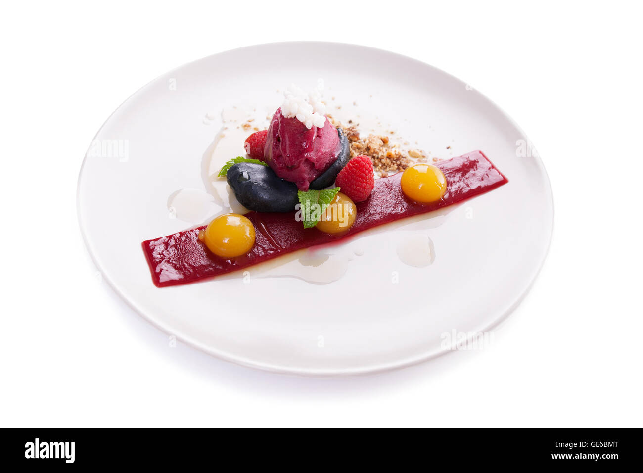 elegante Dessert, Eis Stockfoto