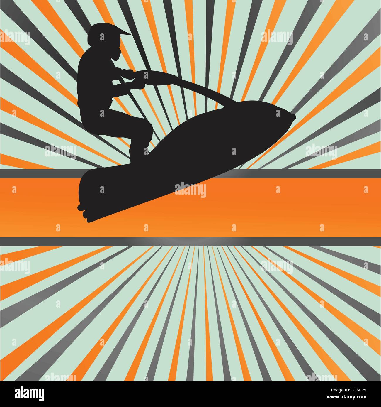 Ski-Jet Wasser Sport Motorräder Silhouetten Abbildung platzen Hintergrund Vektor Stock Vektor