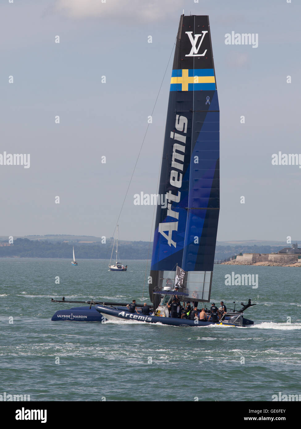 Artemis Racing vor 2016 Amerikas Cup World Series in Portsmouth, UK Stockfoto
