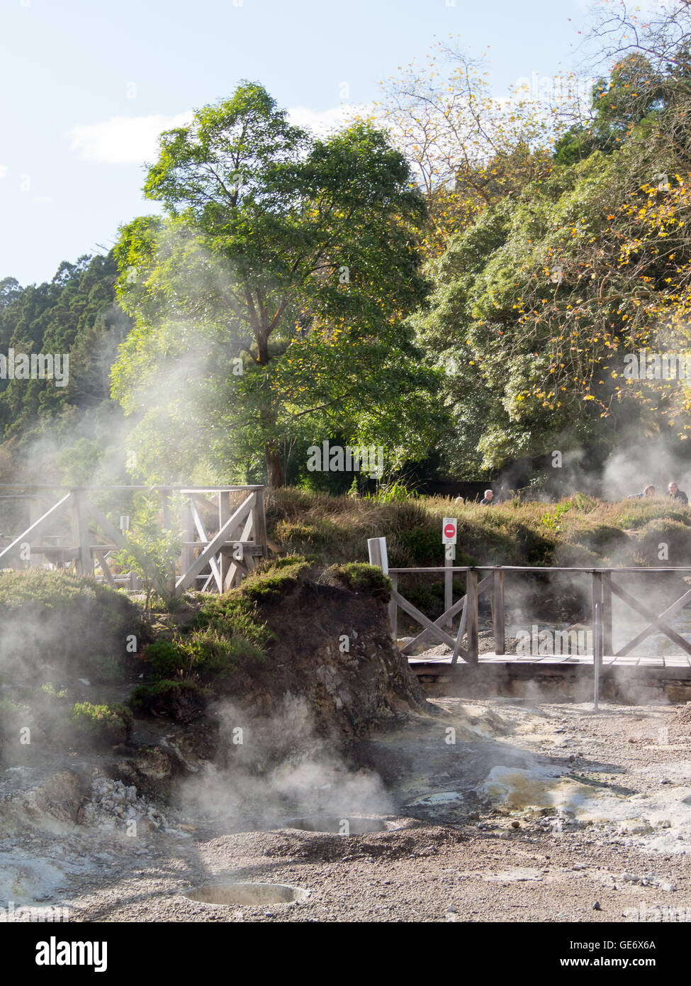 Geothermische Ort Furnas Stockfoto