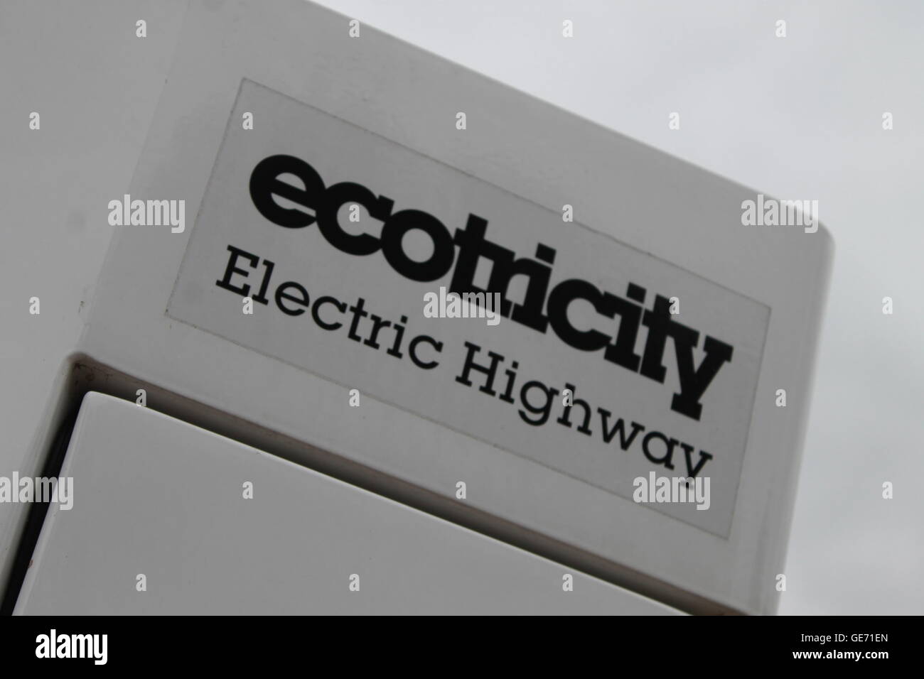 Elektrofahrzeug Ladestation, lade Punkt, Elektroauto, Ecotricity, umweltfreundlich, Öko-Auto Autofahren künftig Stockfoto