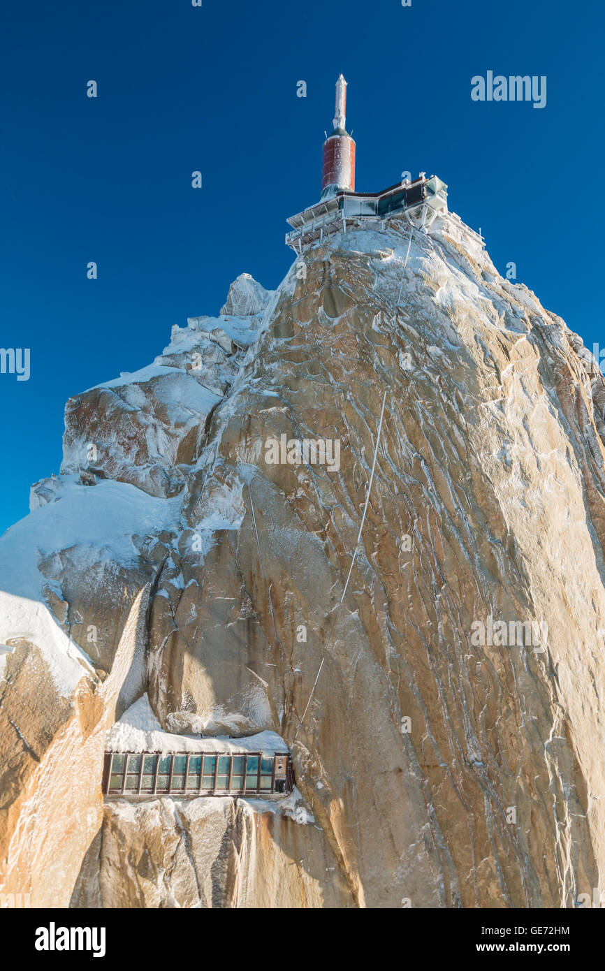 Aiguille du Midi in Chamonix Frankreich Stockfoto