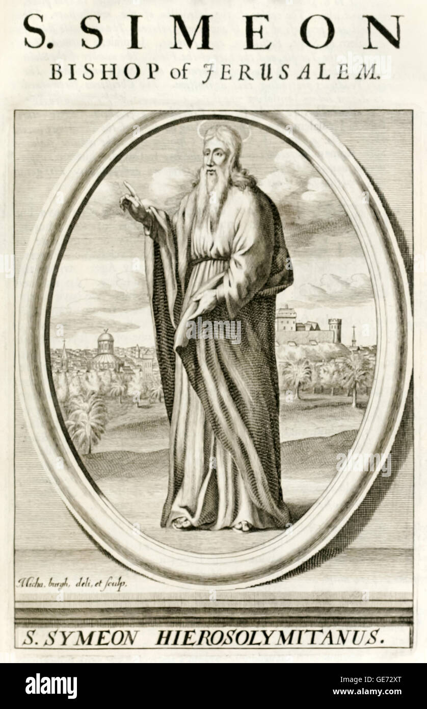 Saint Simeon Bishop von Jerusalem (62-107) von seinem Vorgänger James, Bruder von Jesus berufen. Stockfoto