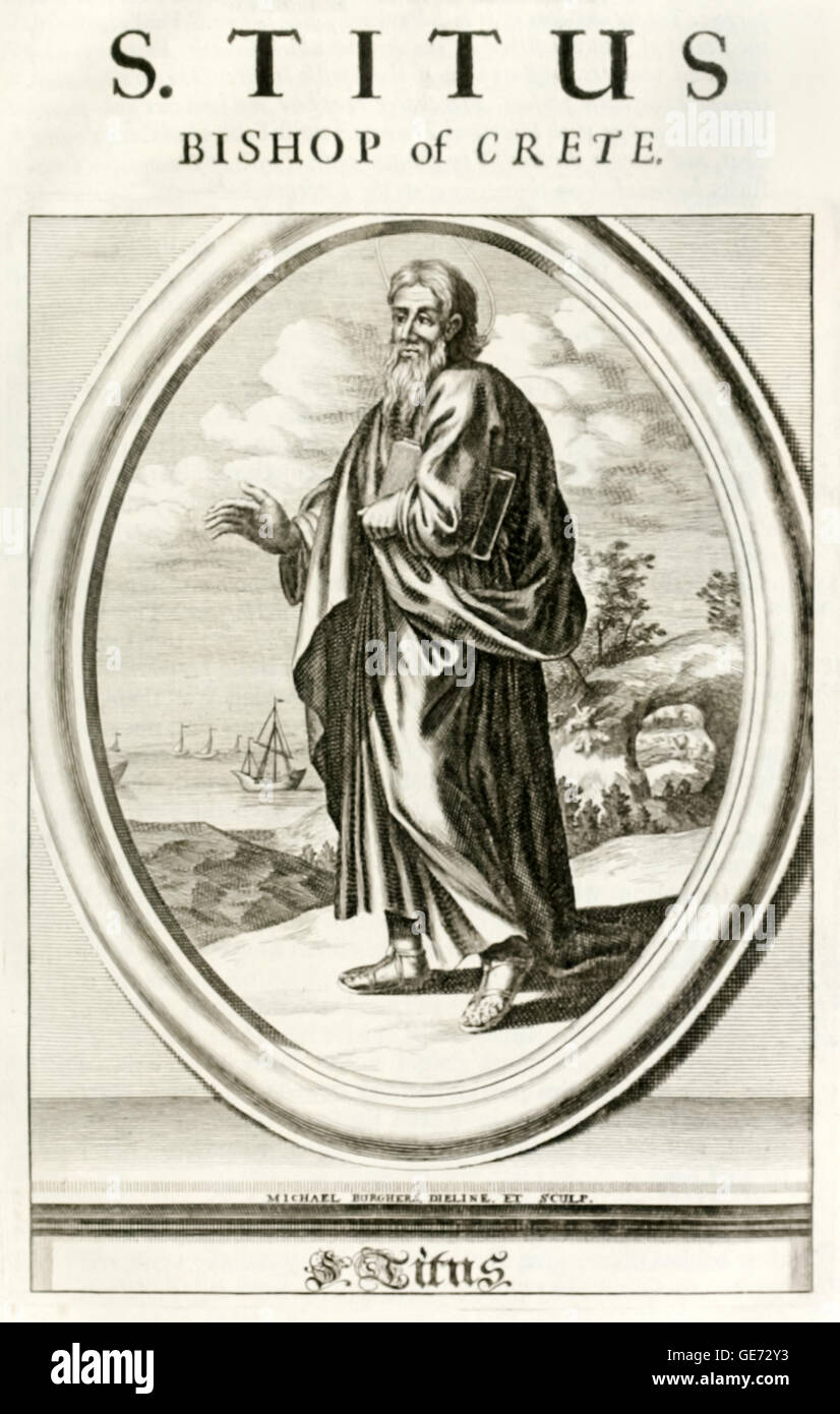 Saint Titus Bishop von Kreta (gest. 96AD) frühen christlichen Missionar und Führer der Kirche, ein Jünger des Heiligen Paulus der Apostel. Stockfoto