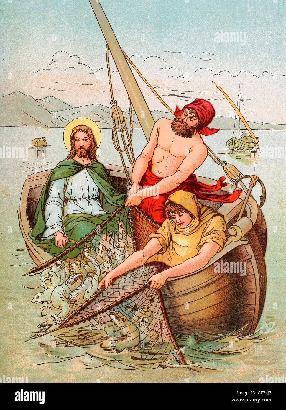 Netz voller Fische Jesus Christus und den Aposteln Fischer