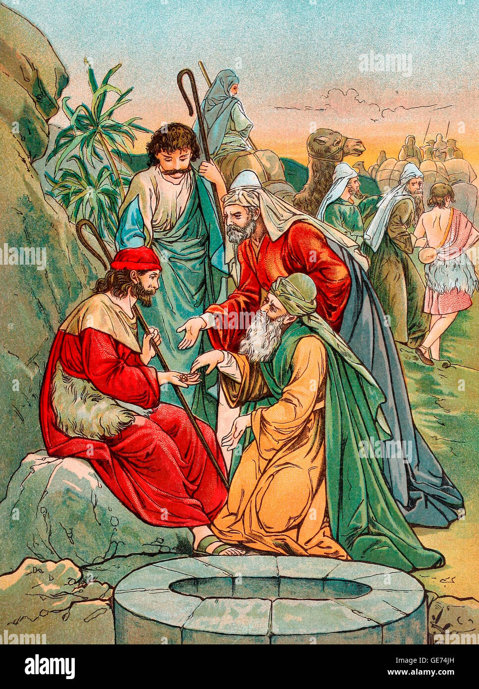 Joseph verkauft in die Sklaverei in Ägypten. Altes Testament Stockfoto