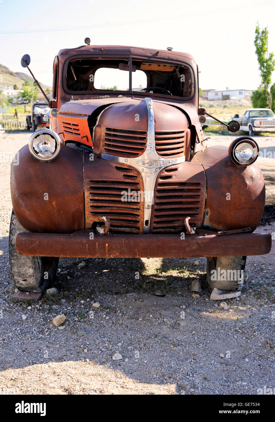 Alten verschlechtert Pickup-Truck in Tonopah, Nevada Stockfoto