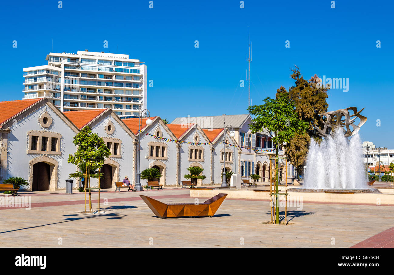 Ansicht des Europaplatzes in Larnaca - Zypern Stockfoto