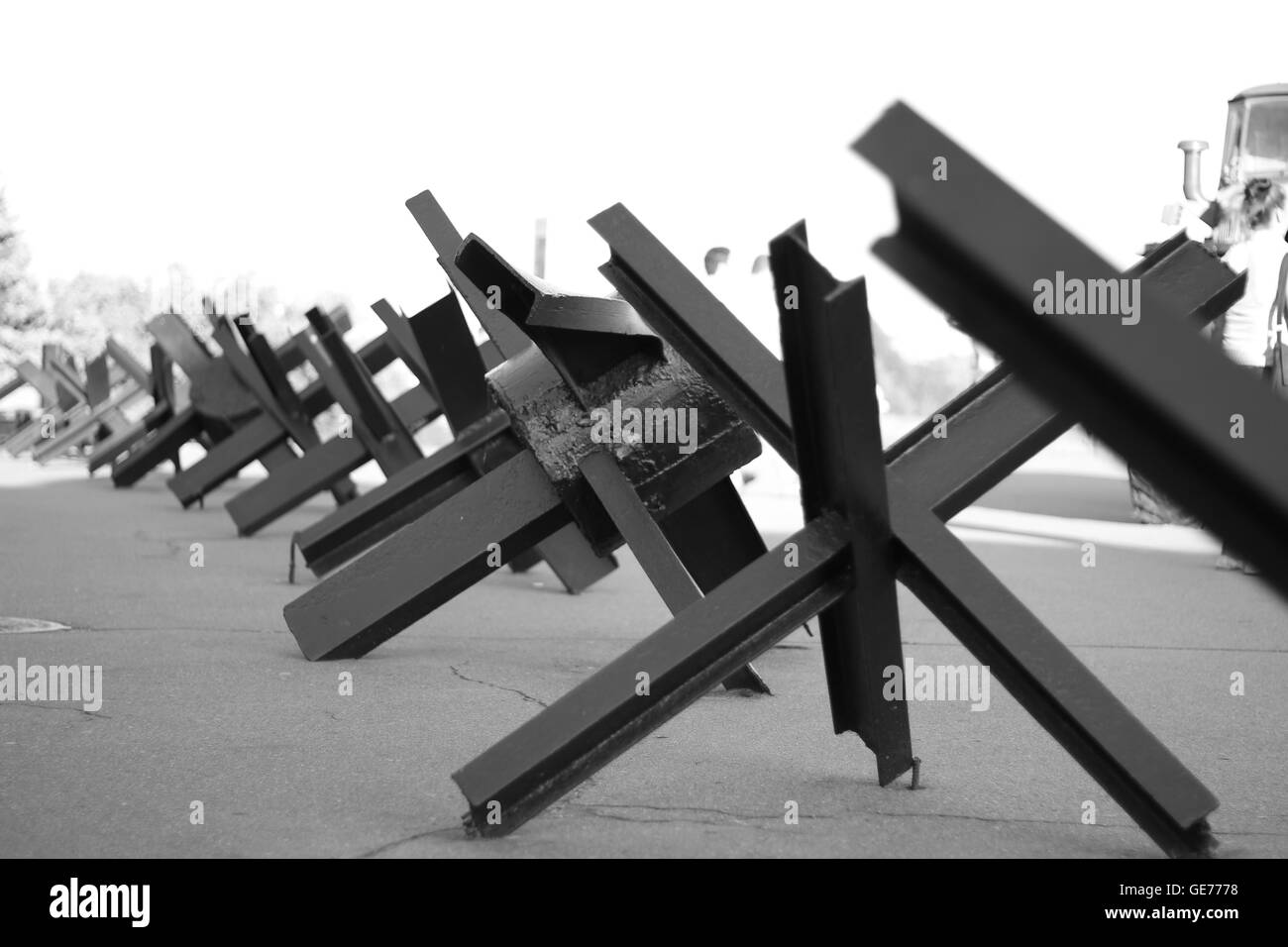 Tschechische Igel Zeile - Tank Verteidigung Stockfoto