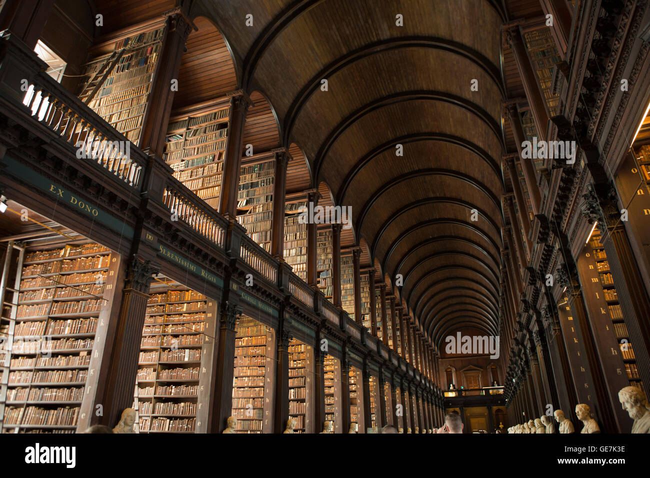 Irland, Dublin, Trinity College, Long Room Bibliothek Stockfoto