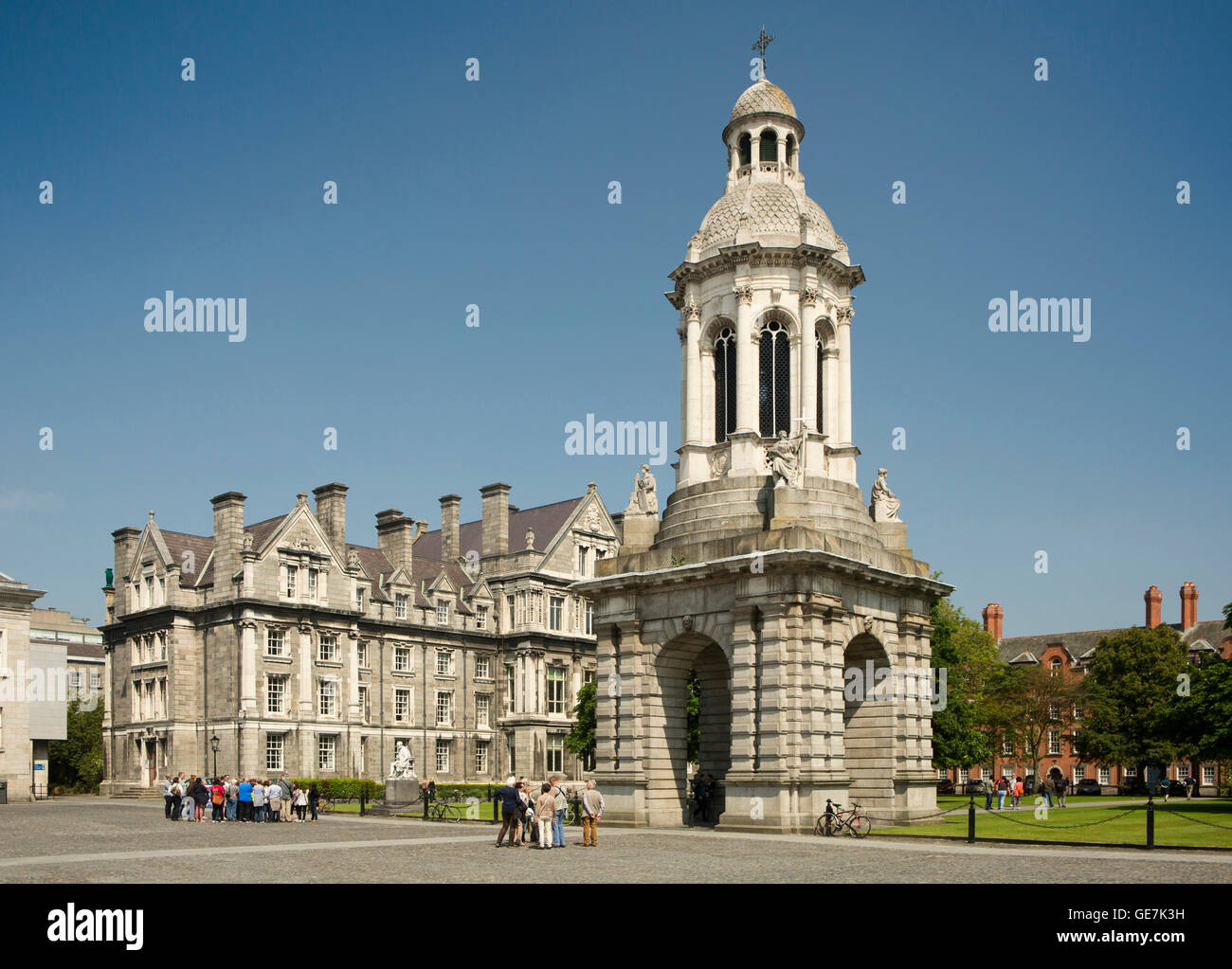 Irland, Dublin, 1853 Trinity College Campanile Glockenturm von Sir Charles Lanyon Stockfoto