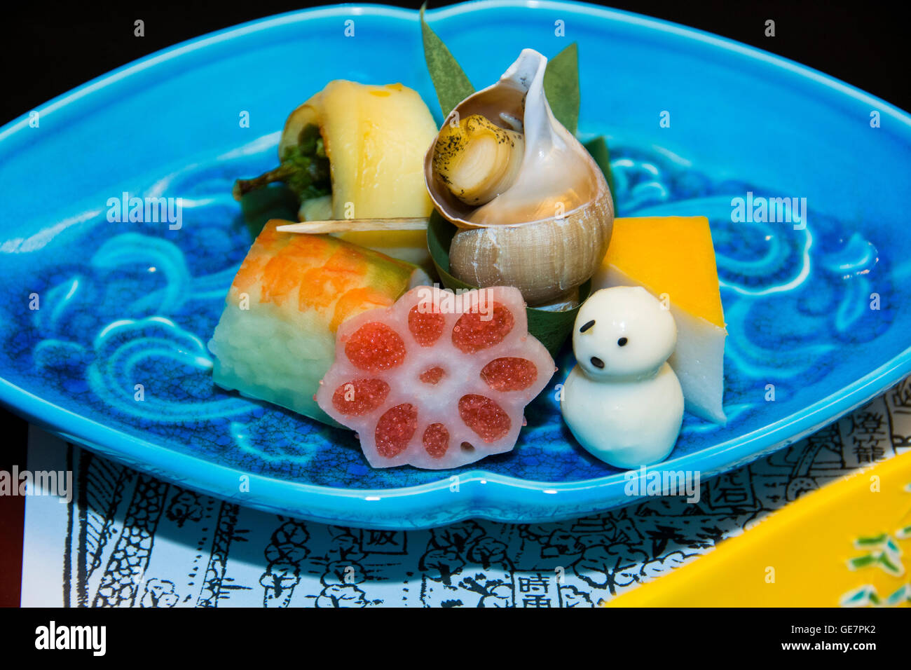 Ein traditionelles japanisches Kaiseki-Abendessen. Japan Stockfoto
