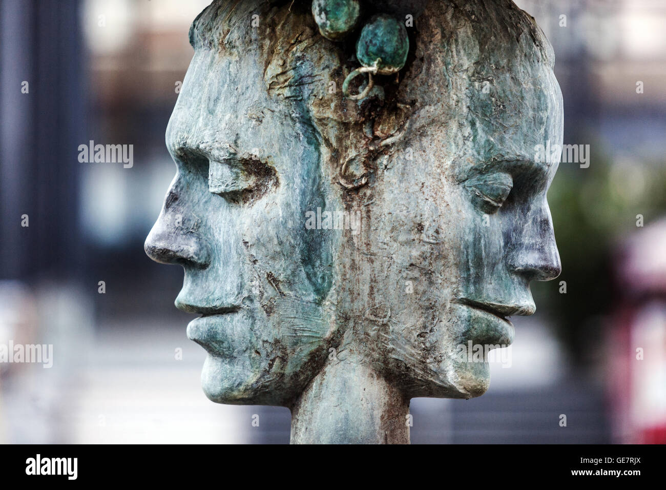 Weinend Brunnen, detail, Kolonnade, Karlovy Vary, Westböhmen, Tschechien Stockfoto