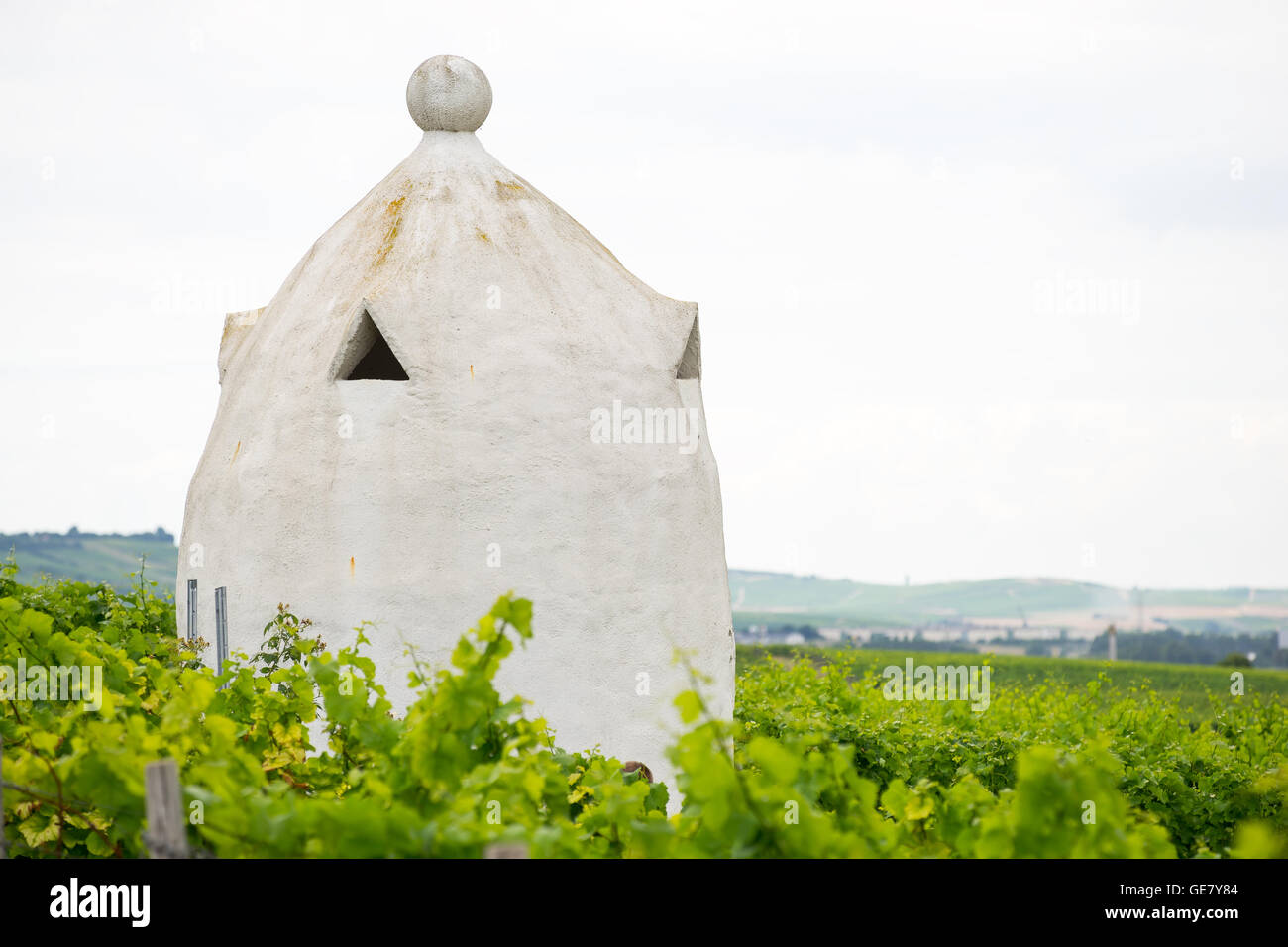 Weingut Unterschlupf im Stil einer italienischen Trullo in Rheinhessen, Deutschland, Rhein-Hessen. Stockfoto