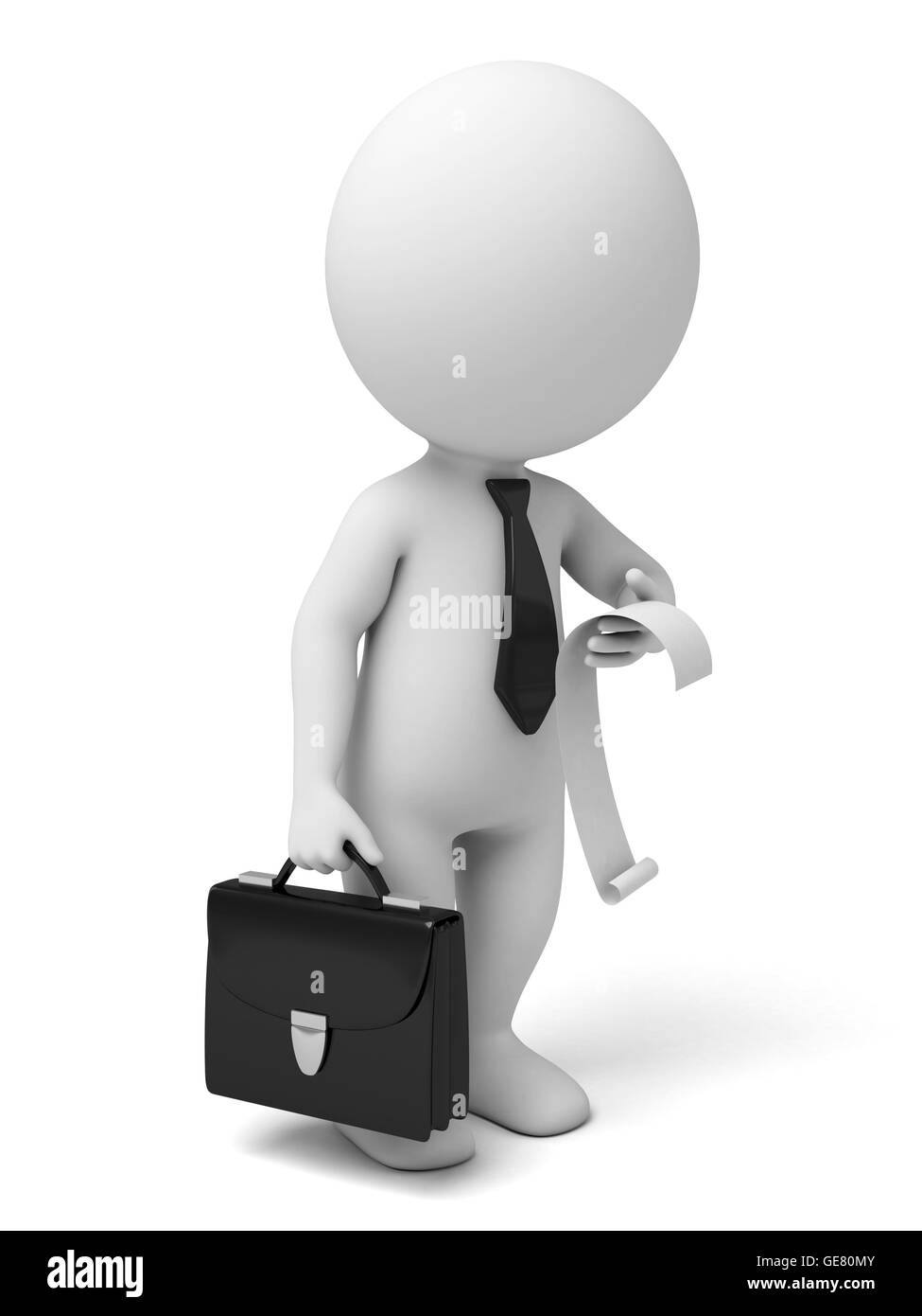 Der 3d Mann und seine Rechnung Stockfoto