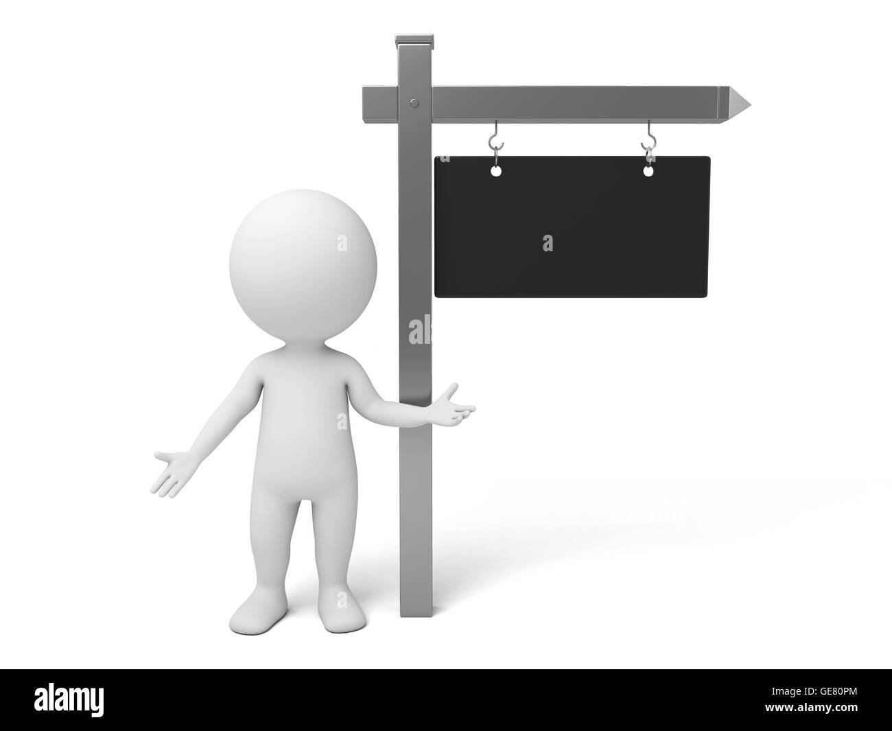 Der 3d Kerl und einer Stationsleiterkarte Stockfoto