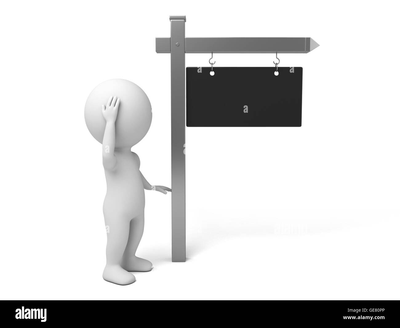 Der 3d Kerl und einer Stationsleiterkarte Stockfoto