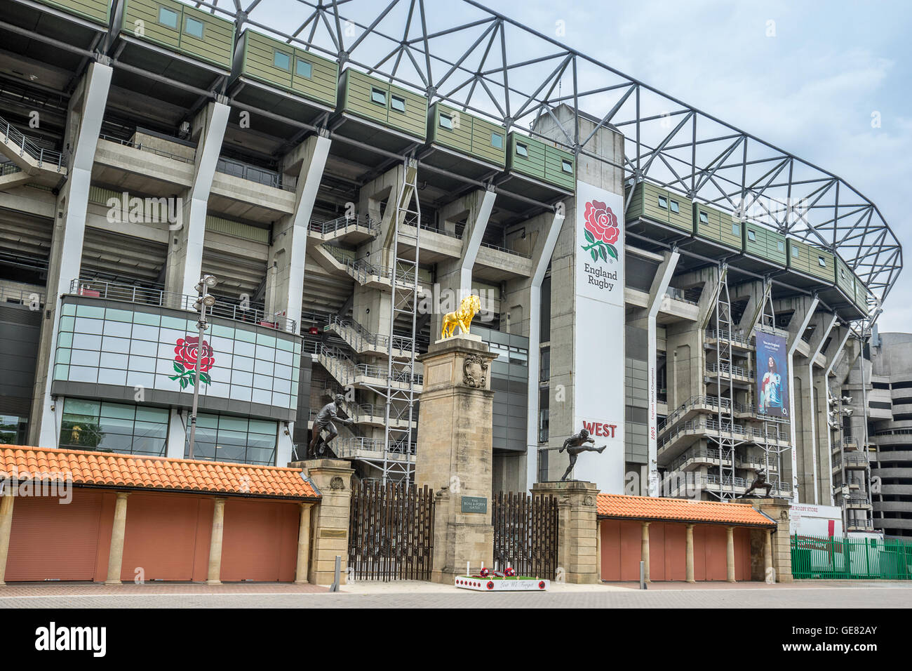 Twickenham Stadion in South West London Stockfoto