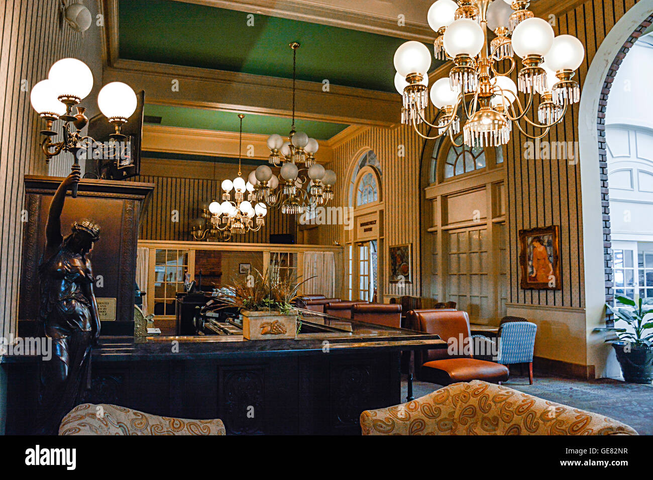 Schönes Interieur der Bar in das historische Chattanooga Choo Choo Hotel in TN, benannt nach dem berühmten Glenn Miller-Lied Stockfoto