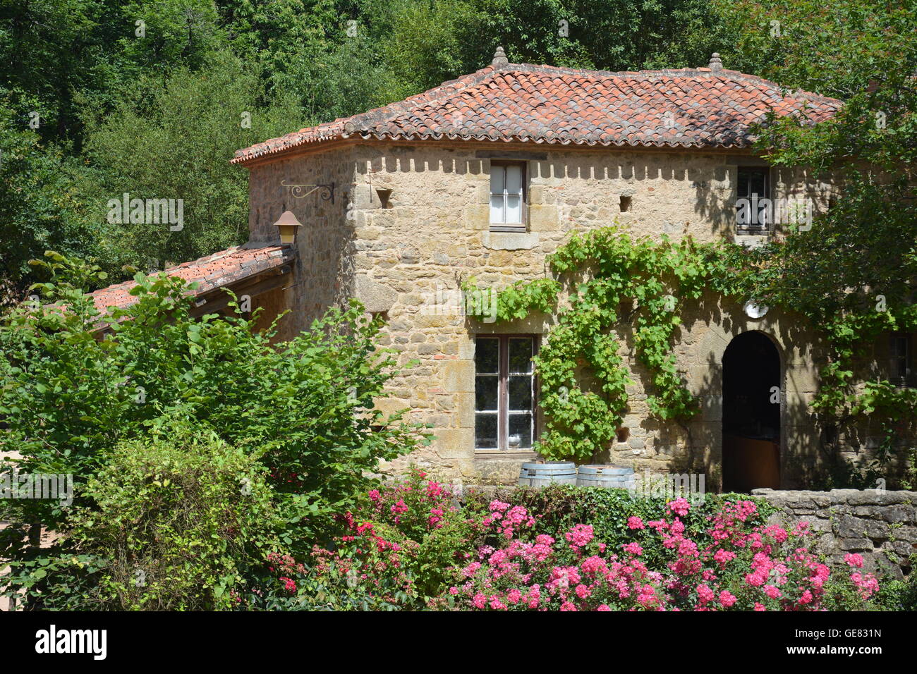 Ein traditionelles Steinhaus in der Vendee Region Westfrankreichs Stockfoto