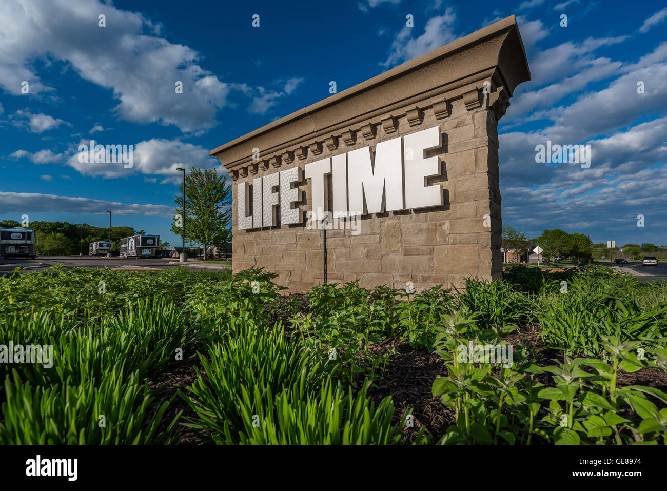 Lifetime Fitness Corporate Headquarters Zeichen - Chanhassen, Minnesota Stockfoto