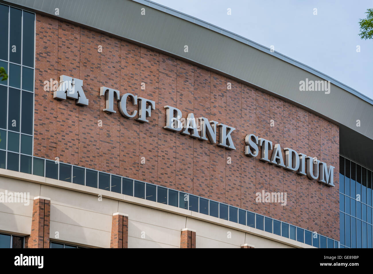 TCF Bank Stadium Zeichen - Universität von Minnesota Gophers Stockfoto